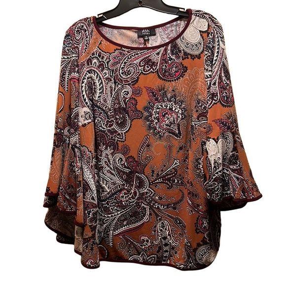 MSK Tops - MSK Paisley Bell sleeve top: EUC